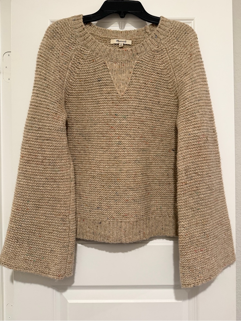 Madewell Beige Speckled Crewneck Sweater